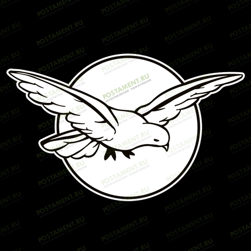  оформление голубь на фоне луны на памятник
