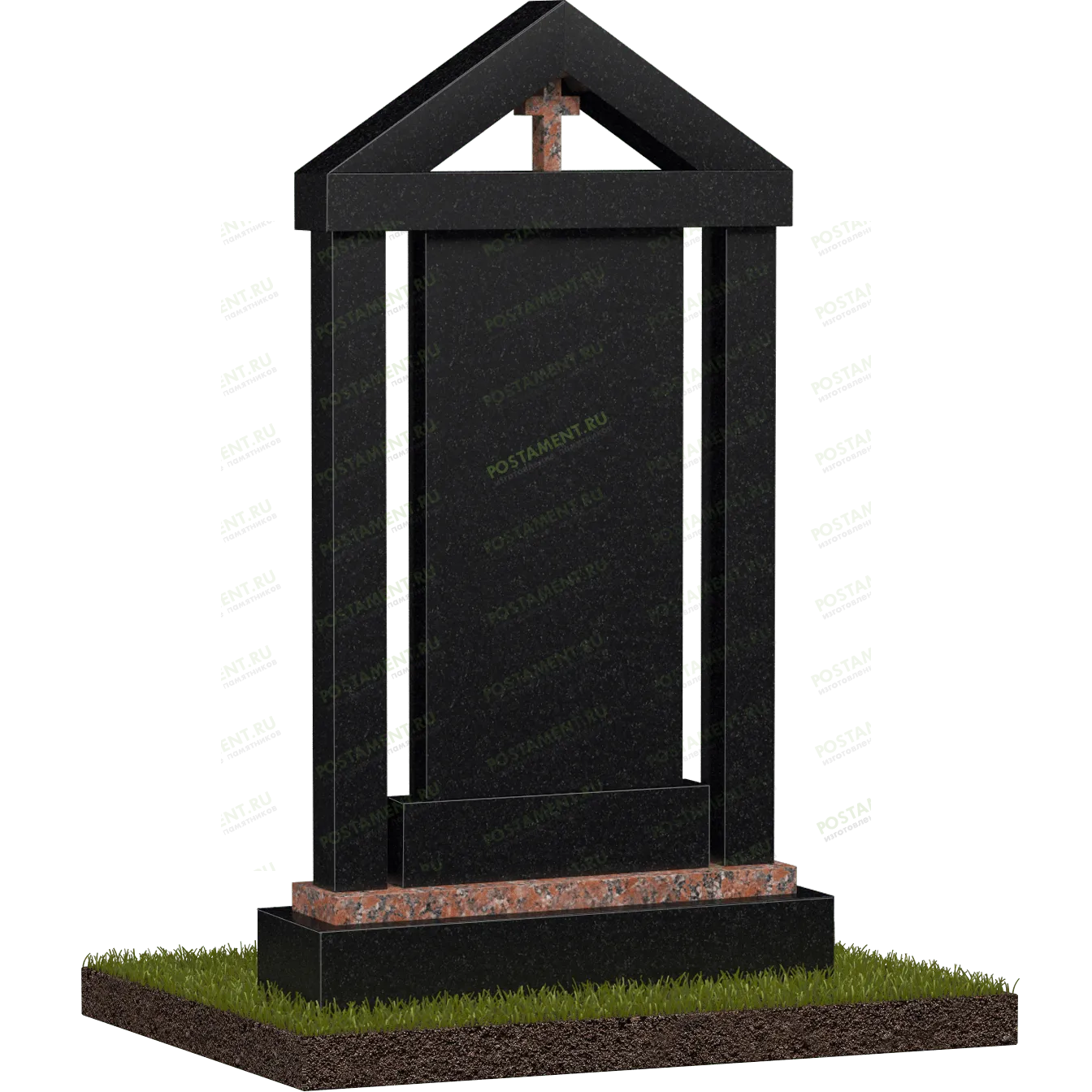 Составной памятник с аркой и крестом