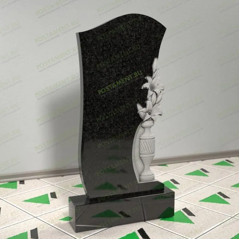 Памятник с вазой и лилиями 12665