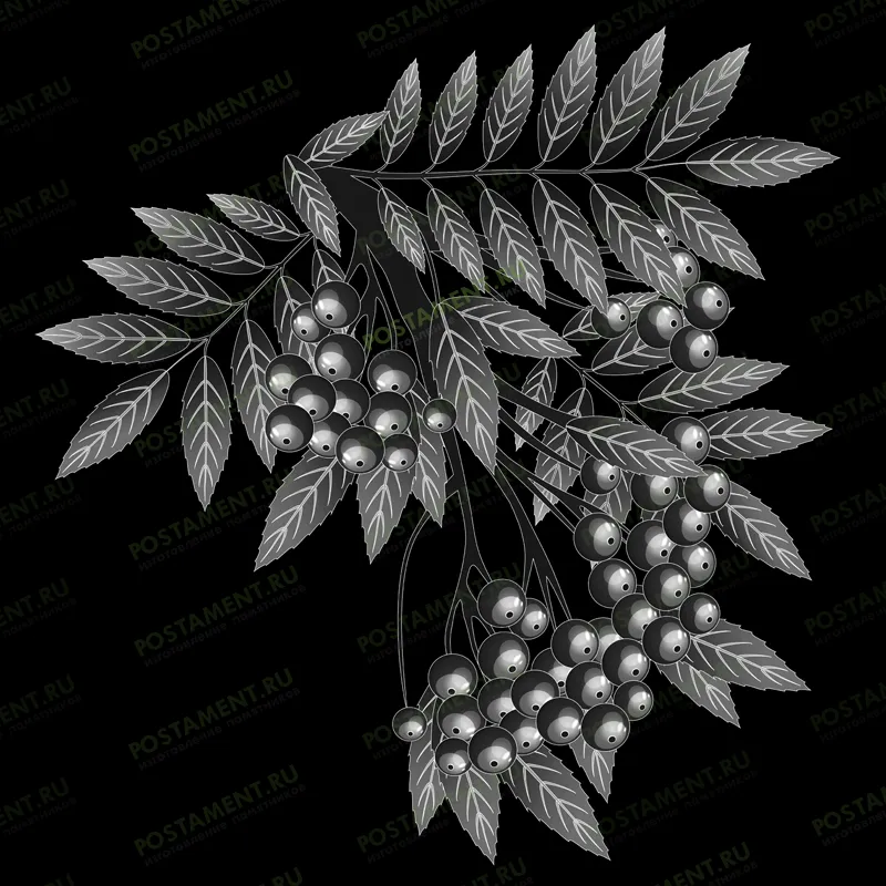 гроздь рябины оформление памятника