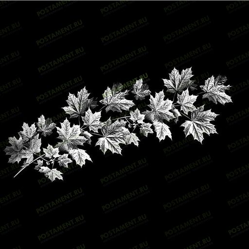 Кленовая ветвь оформления гранитного памятника