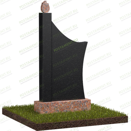 Надгробный комплекс со свечой и столбом