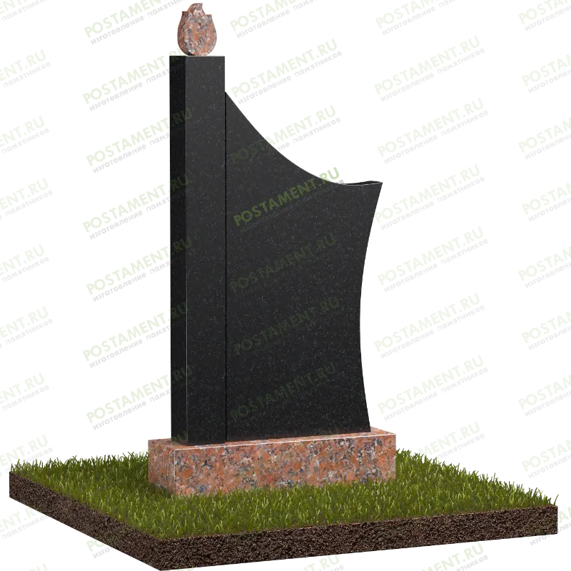 Надгробный комплекс со свечой и столбом