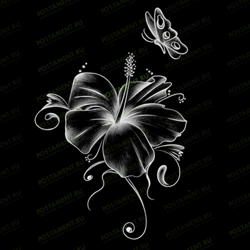 Бабочка у цветка на памятник 91125