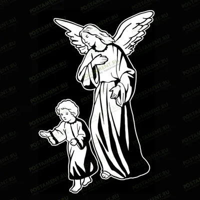 Картинка с ребенком и опекающим его ангелом на памятник