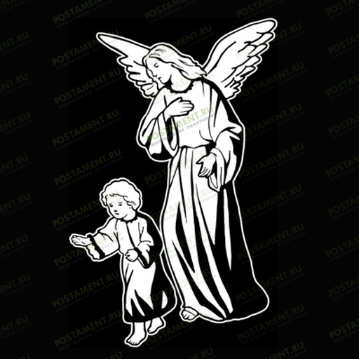Картинка с ребенком и опекающим его ангелом на памятник