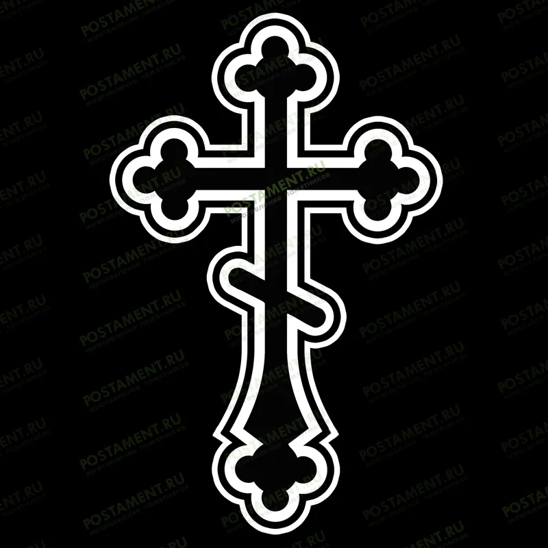крест трилистник гравировка на памятник 93052
