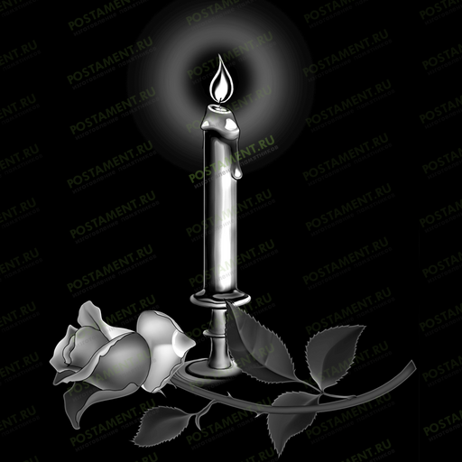 свеча с розой на памятник гравировка 92032