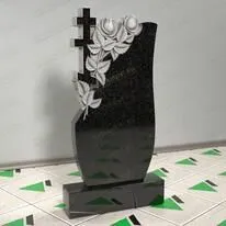 Памятник с розами и крестом № 12560