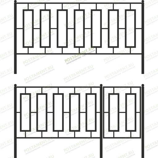 Высокая ограда на могилу 33001