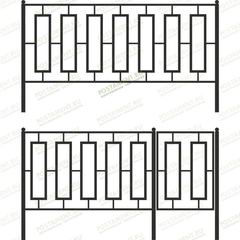 Высокая ограда на могилу 33001