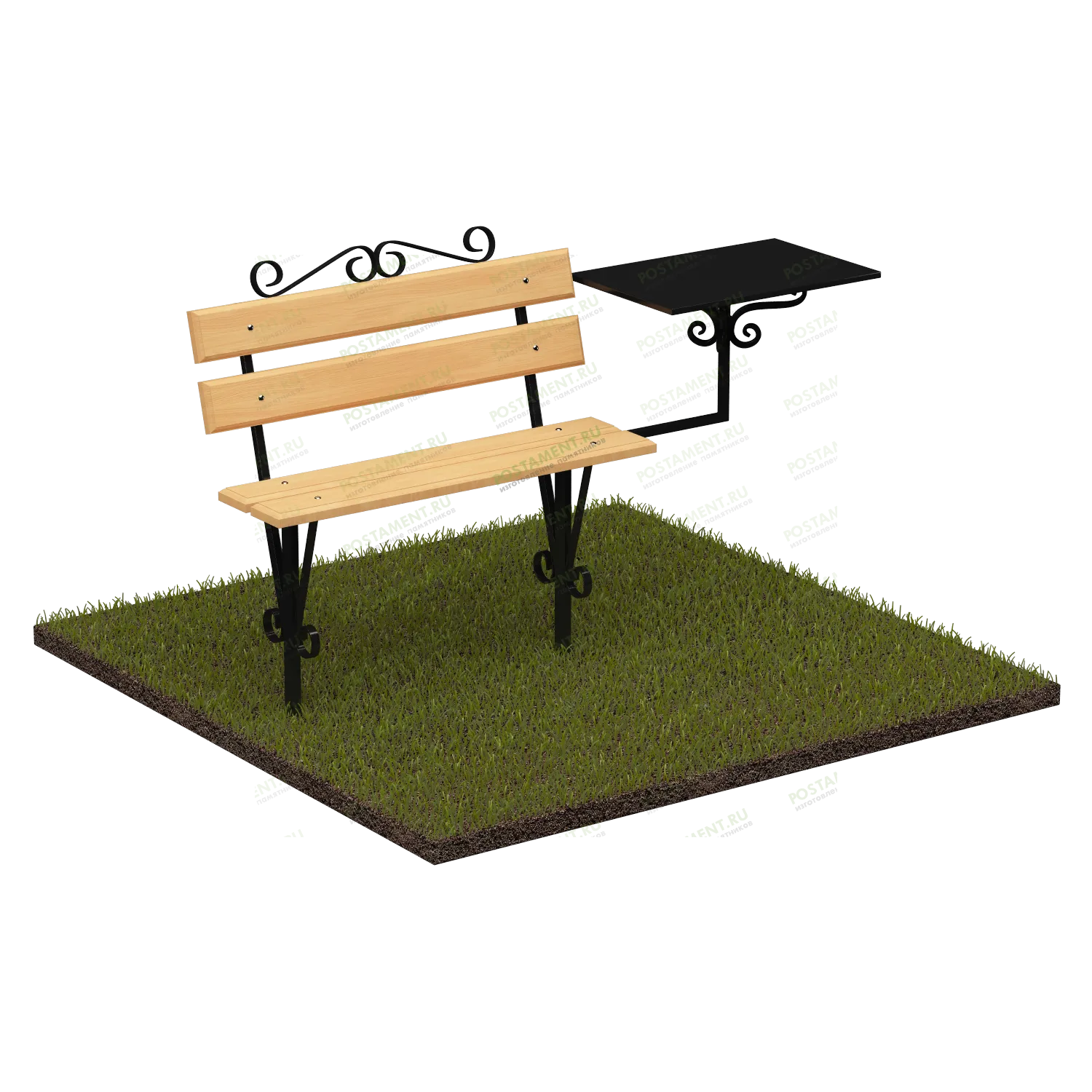 скамейка с металлическим столиком на кладбище