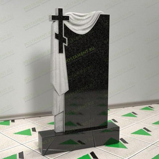 Памятник с тканью и крестом 12314