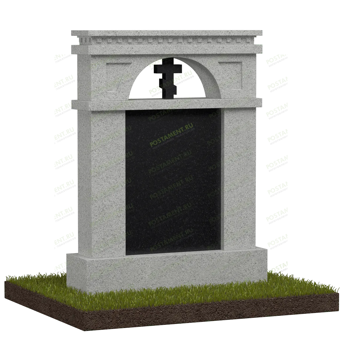 Памятник с колоннами и крестом