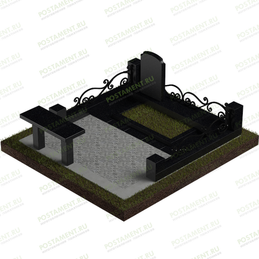 Мемориальный комплекс с тротуарной плиткой 18806