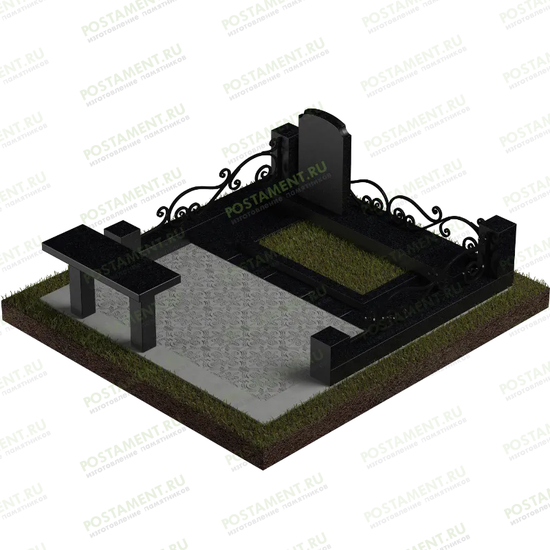 Мемориальный комплекс с тротуарной плиткой 18806