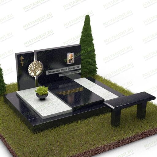 Комплекс гранитный с металлическими декором 18825