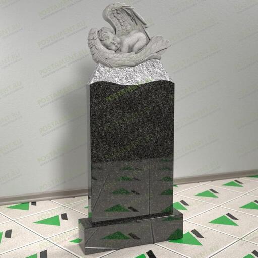 Памятник с ангелочком из мрамора и гранита