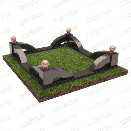 Угловой цоколь на могилу 22149