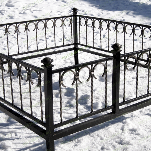 Кованый забор на кладбище 34018