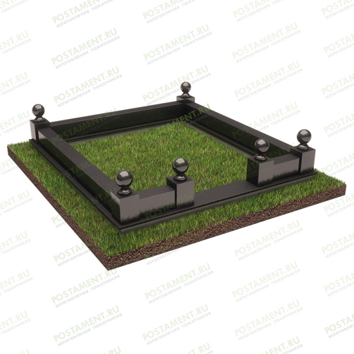 Цоколь на могилу с шарами 22111
