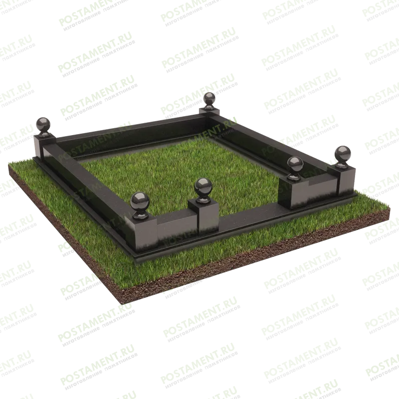 Цоколь на могилу с шарами 22111