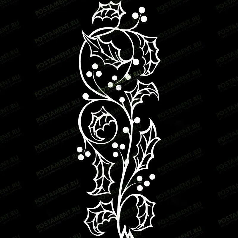 Орнамент с цветами для памятника молодой девушке