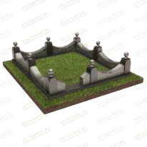 Поребрик на могилу со столбиками 22124