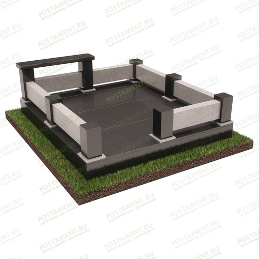 Цоколь на могилу с лавкой 22301