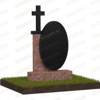 Комбинированный памятник с крестом № 18532