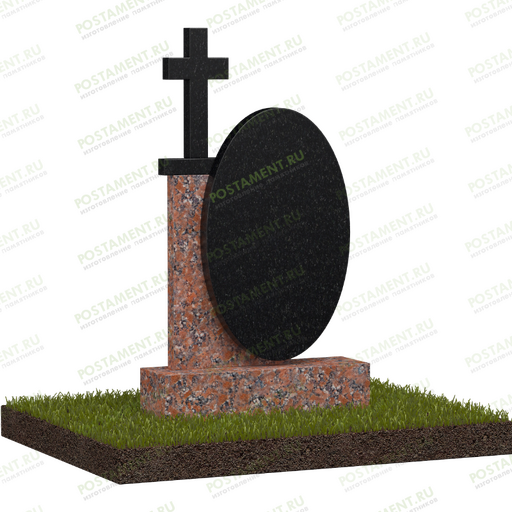 Комбинированный памятник с крестом № 18532