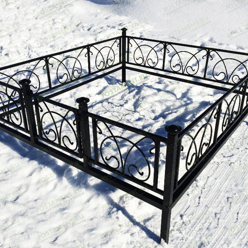 Кованая ограда на кладбище 34006