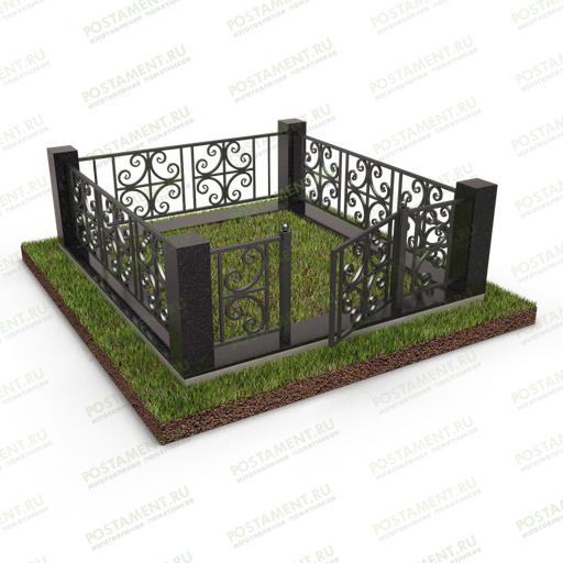 Ограда на могилу комбинированная 22158
