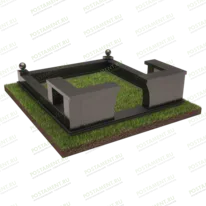 Цоколь на могилу с угловыми скамейками 22138