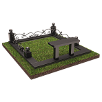 Цоколь на могилу с оградкой 22155