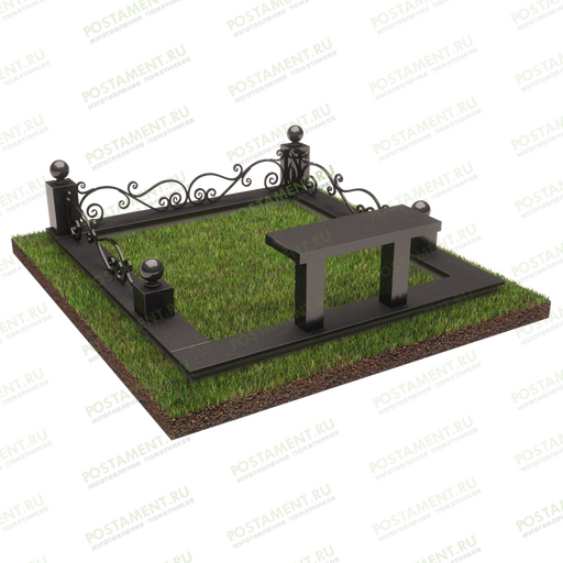 Цоколь с оградкой на могилку 22155