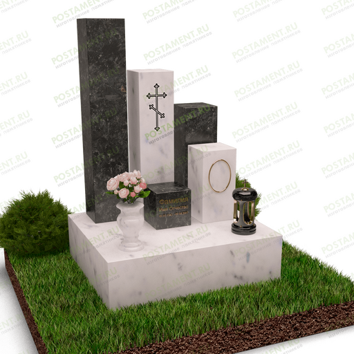 Комплекс европейский из зеленого и белого гранита