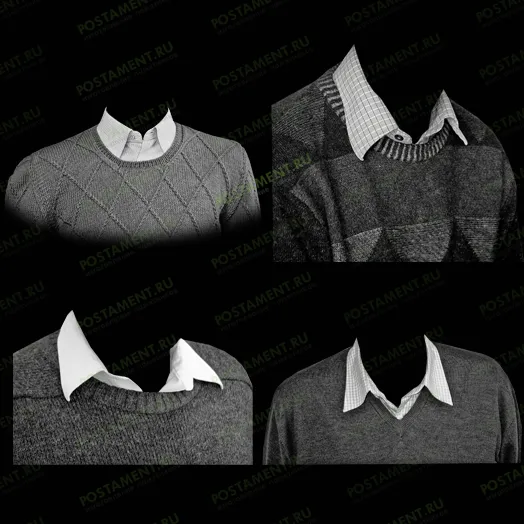 Кофта с рубашкой на памятник мужчине