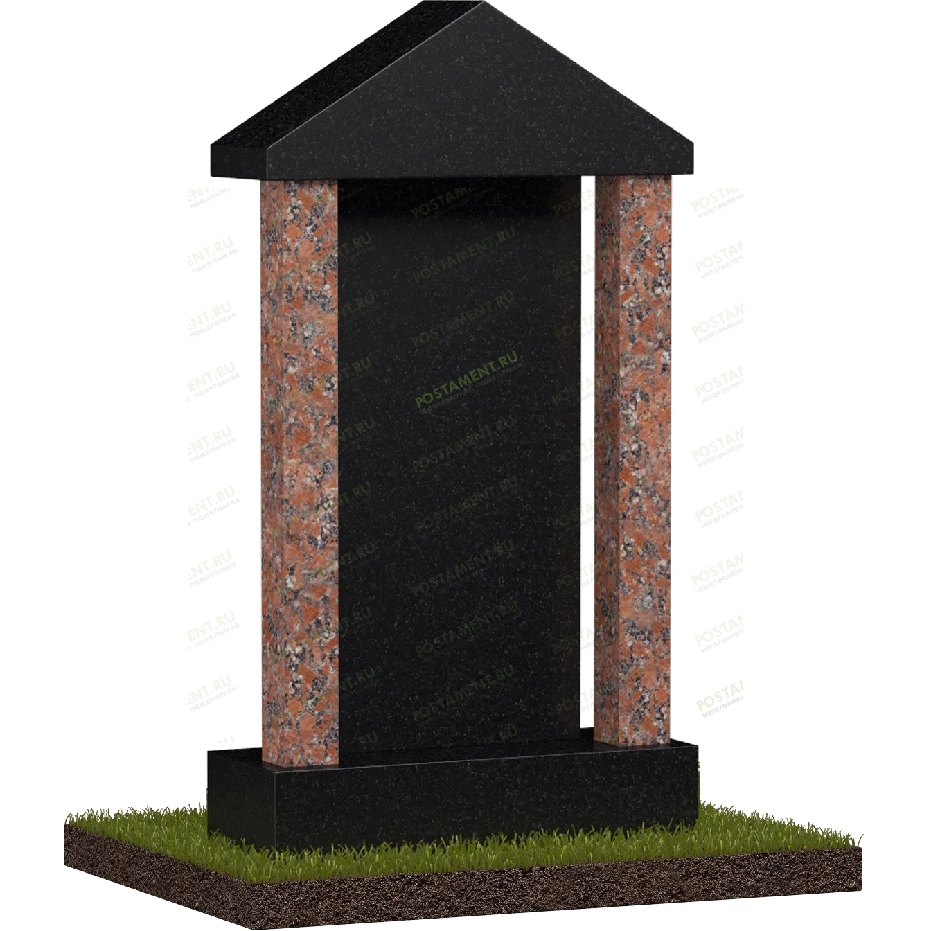 Памятник с карнизом и колоннами на могилу