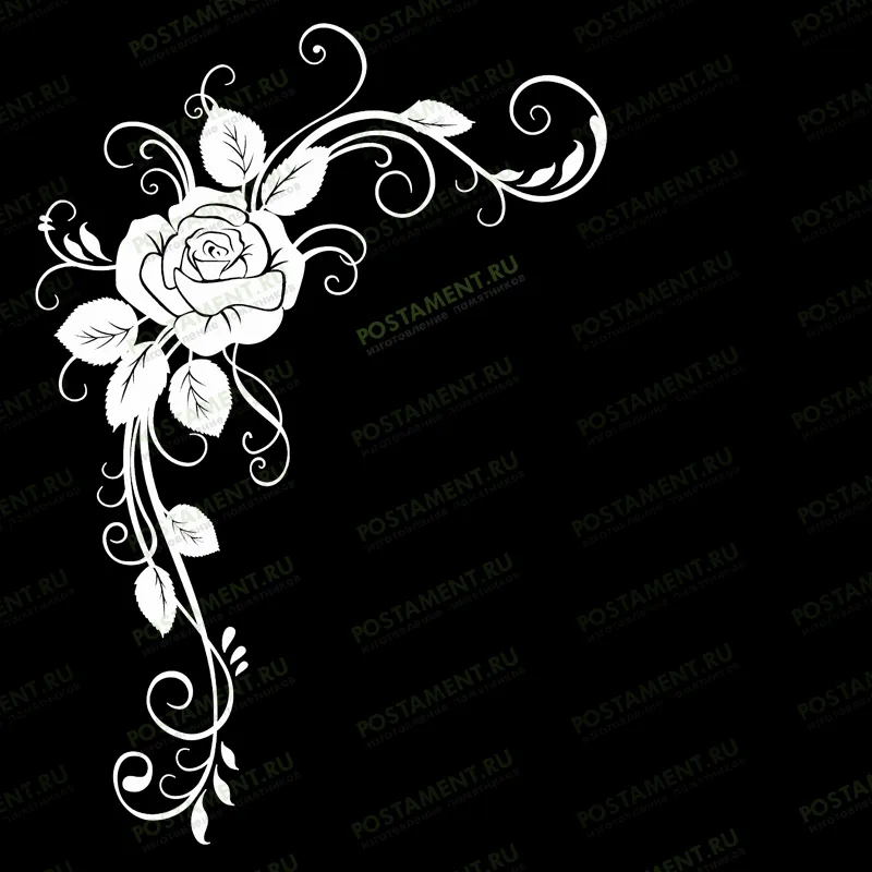 розочки виньетка на памятник 96056