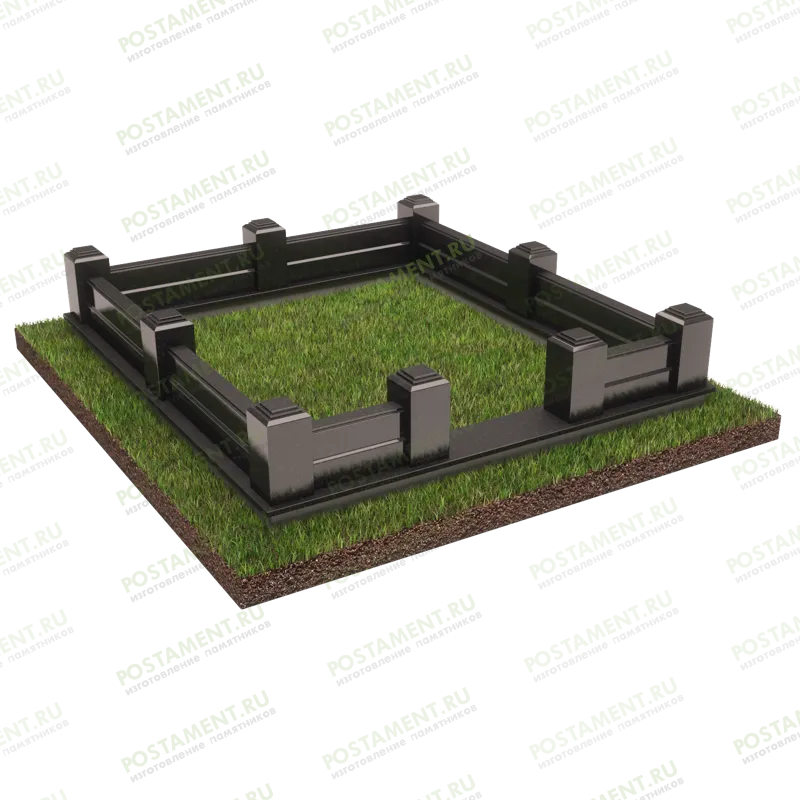 Цоколь из черного гранита на могилу 22126