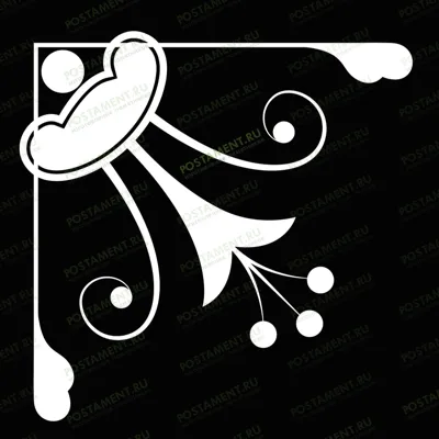 Виньетка на памятник с растительным орнаментом 96023