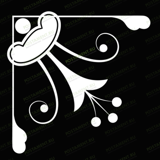 Виньетка на памятник с растительным орнаментом 96023