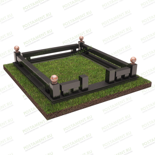 Цоколь на могилу с шарами 22148