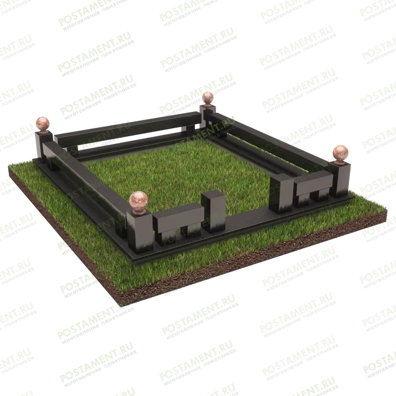 Цоколь на могилу с шарами 22148