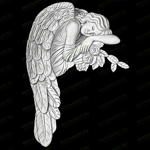 Ангел с розами на памятнике изображение