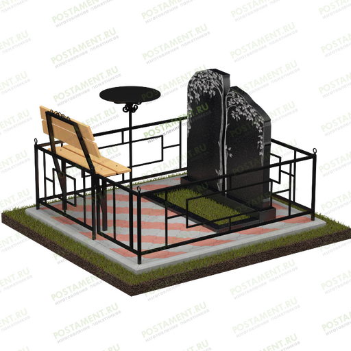 Мемориальный комплекс семейный с березами 18803