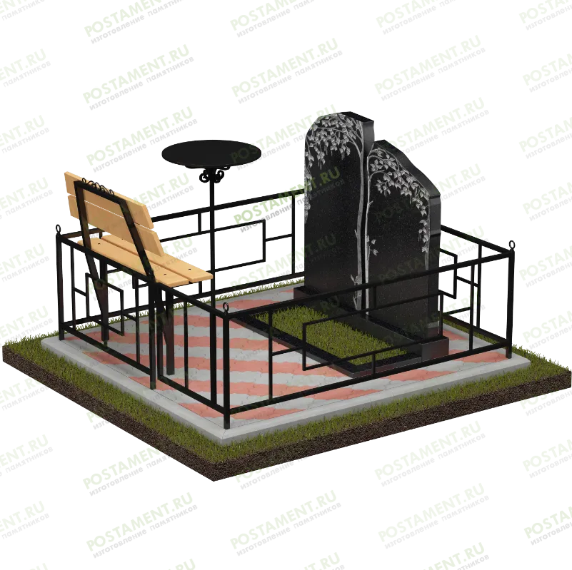 Мемориальный комплекс семейный с березами 18803