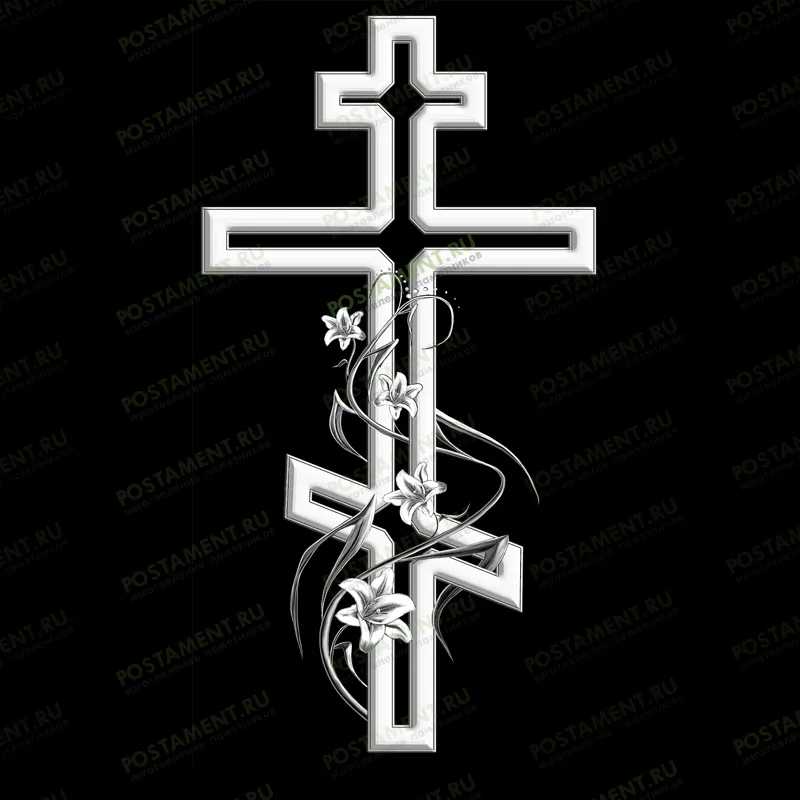 крест с лилиями гравировка на памятник 93053