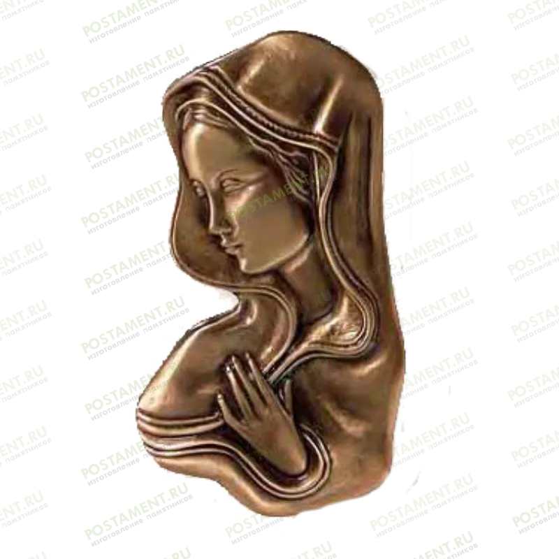 Барельеф мадонны из бронзы на памятник